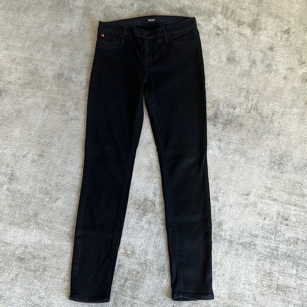 Lightly worn black Hudson coated jeans